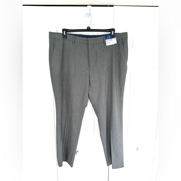 NEW Egara Men’s Gray Dress Pants 42x30 Suit Separates Stretch Slim Fit Slacks - Picture 3 of 13